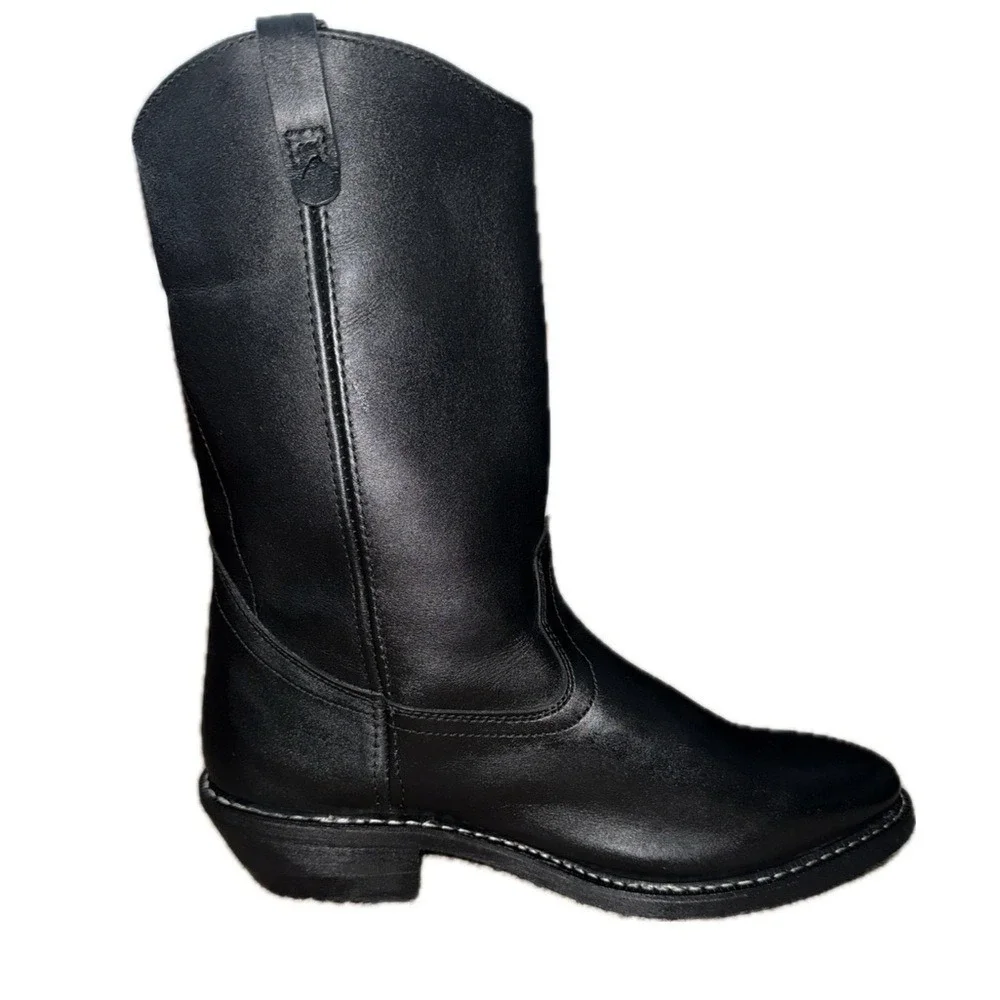 👢MASON SHOE Work‎ Boots Pull-On Black Leather Oil Resistant PREMIUM INSOLES 15E